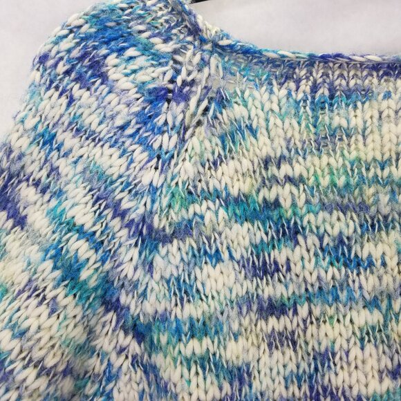 Anthropologie SLEEPING ON SNOW Cardigan Women's L Chunky Wool Blue Marled Button - Picture 8 of 15